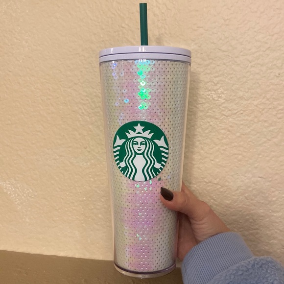 Venti white/rainbow sequence Starbucks tumbler!